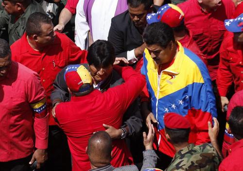 Bolivia's President Juan Evo Morales in the procession 